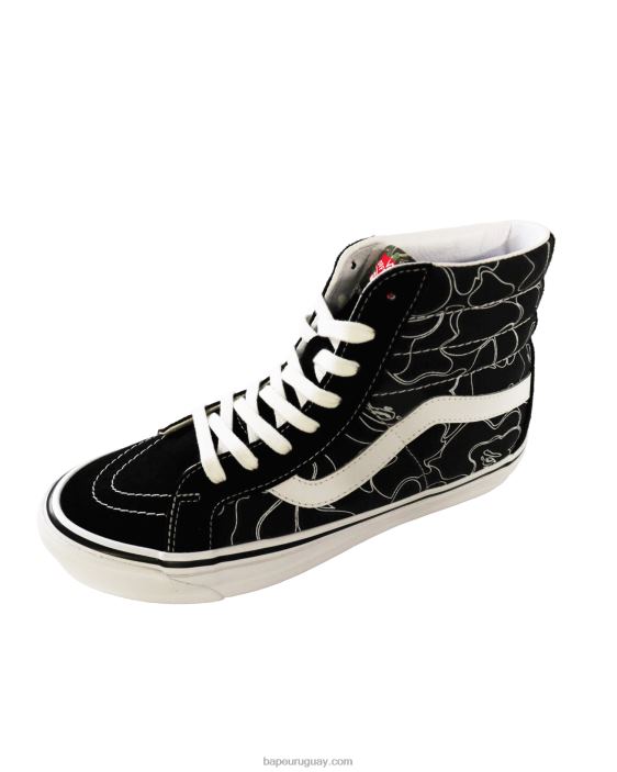 bape x vans línea abc camo sk8-hi hombres negro 26D80724
