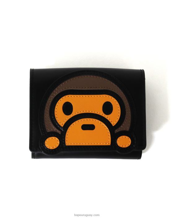 billetera de cuero bebe milo mujer negro 26D801158 A Bathing Ape