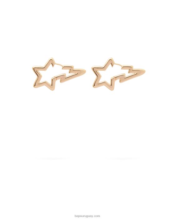 aretes con logo y cristales mujer oro 26D801112 A Bathing Ape