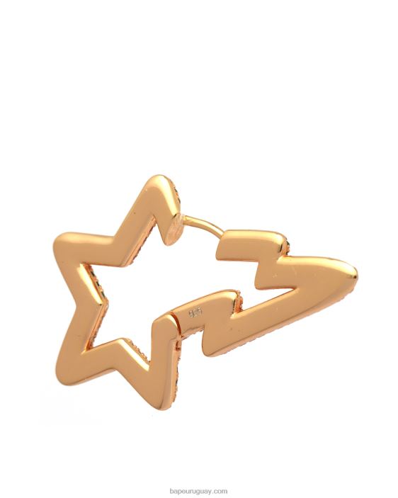 aretes con logo y cristales mujer oro 26D801112 A Bathing Ape