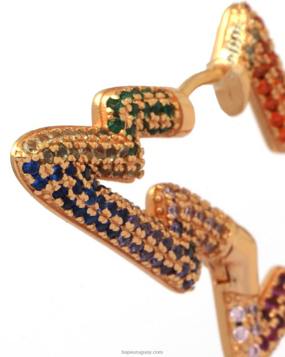 aretes con logo y cristales mujer oro 26D801112 A Bathing Ape