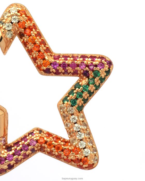 aretes con logo y cristales mujer oro 26D801112 A Bathing Ape