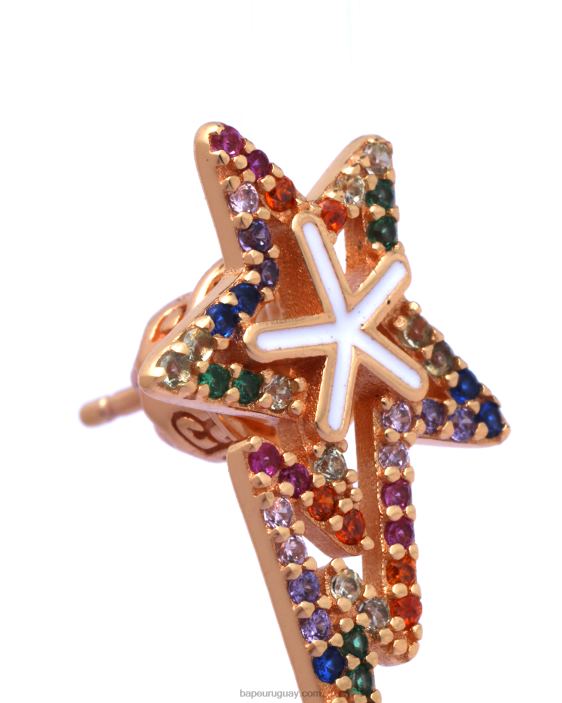 aretes con logo y cristales mujer oro 26D801123 A Bathing Ape