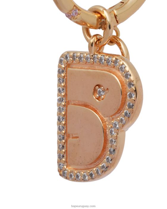 aretes con logo y perlas de cristal mujer oro 26D801110 A Bathing Ape