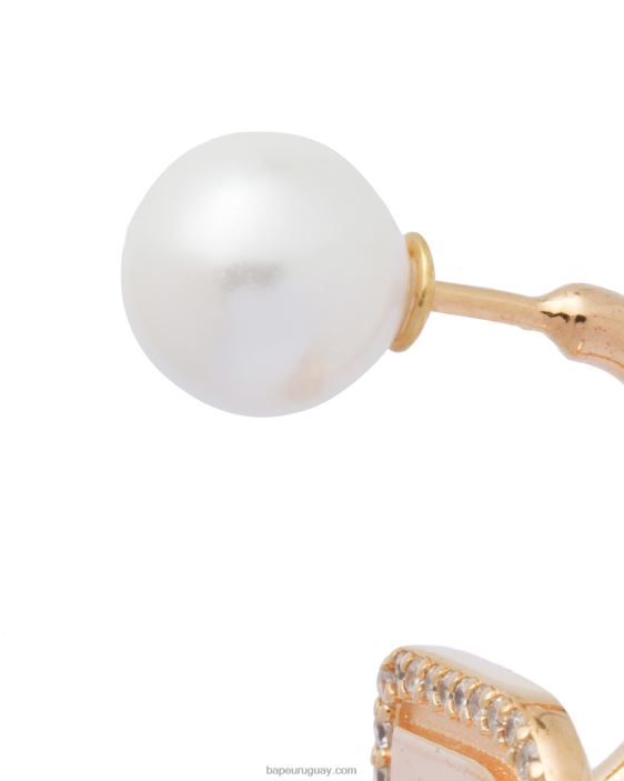 aretes con logo y perlas de cristal mujer oro 26D801126 A Bathing Ape