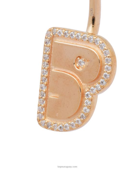 aretes con logo y perlas de cristal mujer oro 26D801126 A Bathing Ape