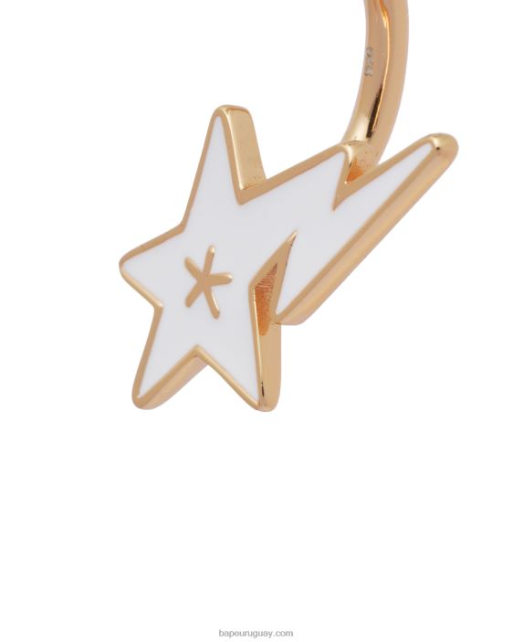 aretes con logo y perlas de cristal mujer oro 26D801126 A Bathing Ape