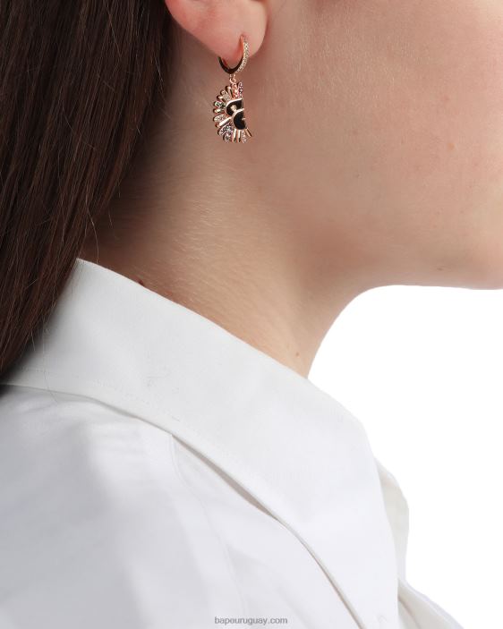 aretes dorados con detalles de cristales mujer oro 26D801111 A Bathing Ape