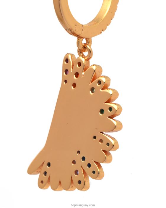 aretes dorados con detalles de cristales mujer oro 26D801111 A Bathing Ape