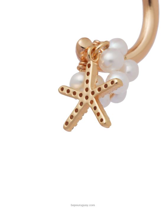 pendiente de clip con perla mujer oro 26D801120 A Bathing Ape