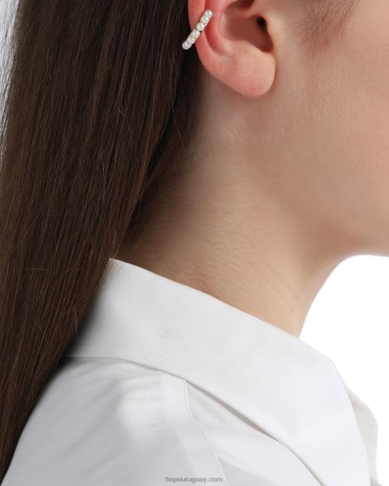 pendiente de clip de perla mujer oro 26D801121 A Bathing Ape