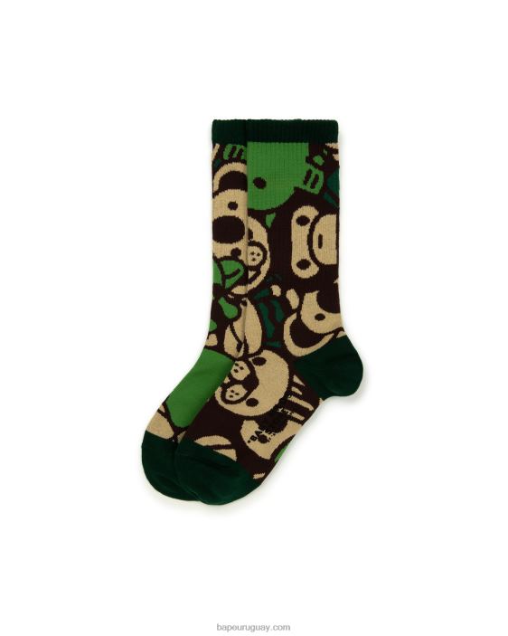 bebé milo calcetines mujer ejercito verde 26D801080 A Bathing Ape