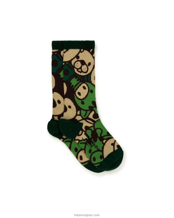 bebé milo calcetines mujer ejercito verde 26D801080 A Bathing Ape