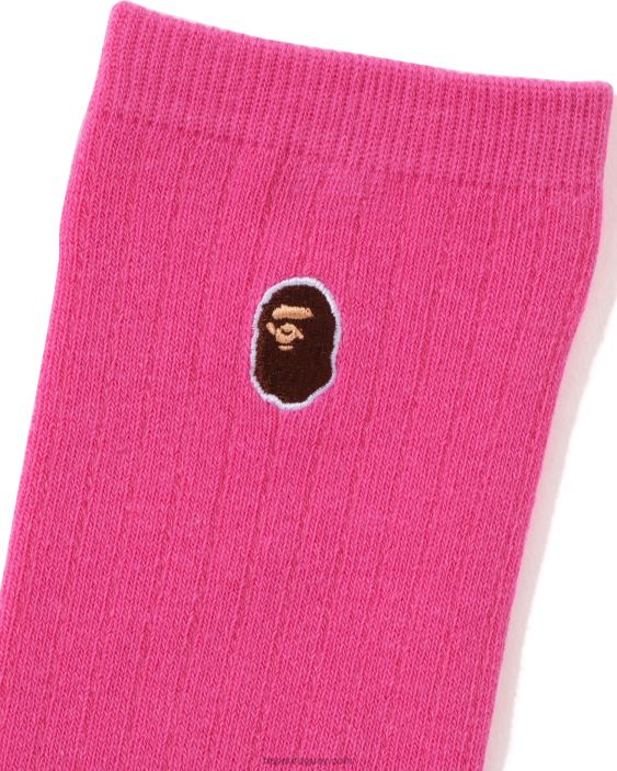 cabeza de un punto calcetines mujer rosa 26D801071 A Bathing Ape