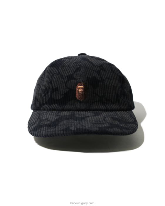gorra con panel de pana de camuflaje sólido mujer Azul marino 26D801154 A Bathing Ape