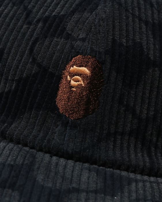 gorra con panel de pana de camuflaje sólido mujer Azul marino 26D801154 A Bathing Ape