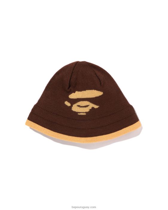 gorro tejido con cara mujer marrón 26D801105 A Bathing Ape