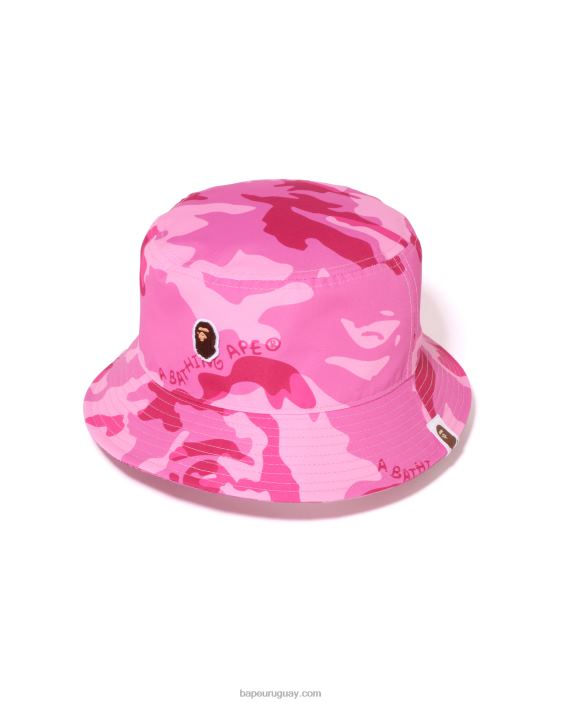 sombrero de pescador de camuflaje Woodland mujer rosa carmín 26D801068 A Bathing Ape
