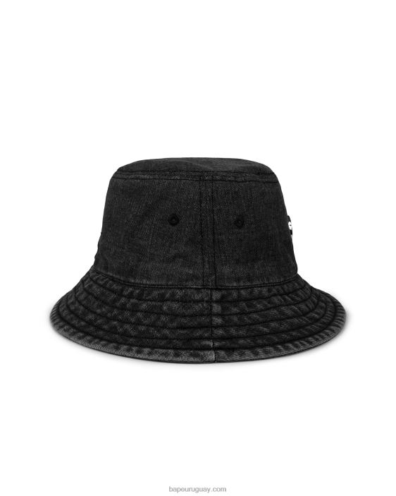 sombrero de pescador de mezclilla mujer negro 26D801086 A Bathing Ape