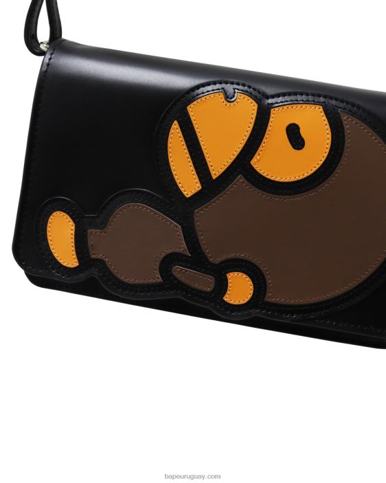 bolso de hombro baby milo de piel mujer negro 26D801265 A Bathing Ape