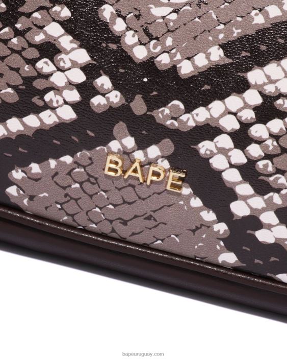bolso de mano con motivo de serpiente mujer beige 26D801108 A Bathing Ape