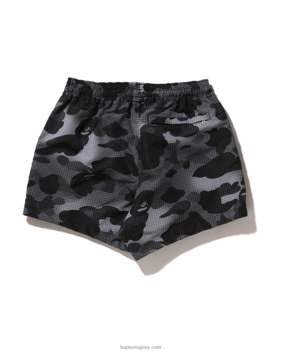shorts de camuflaje de rejilla mujer negro 26D80899 A Bathing Ape