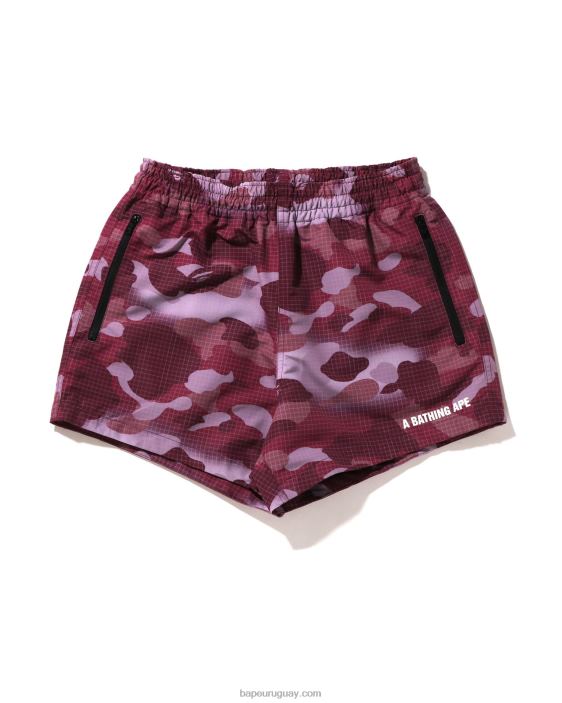 shorts de camuflaje de rejilla mujer rojo ladrillo 26D80898 A Bathing Ape