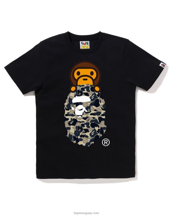 Cookie camo 2 milo en camiseta de cabeza mujer negro 26D80805 A Bathing Ape