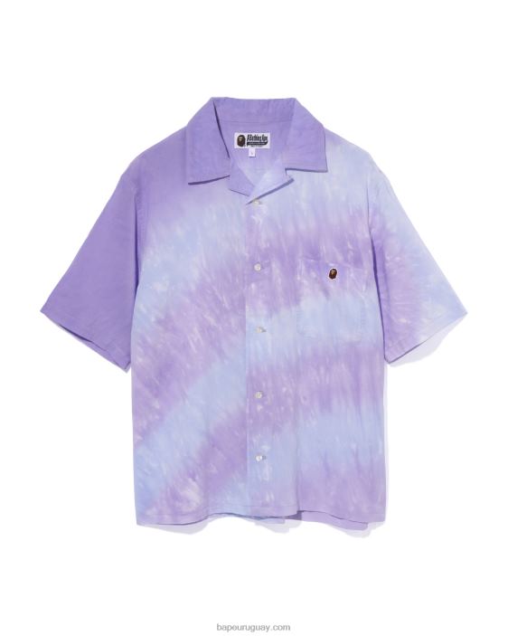camisa tie dye de un punto con cabeza mujer lila 26D80787 A Bathing Ape