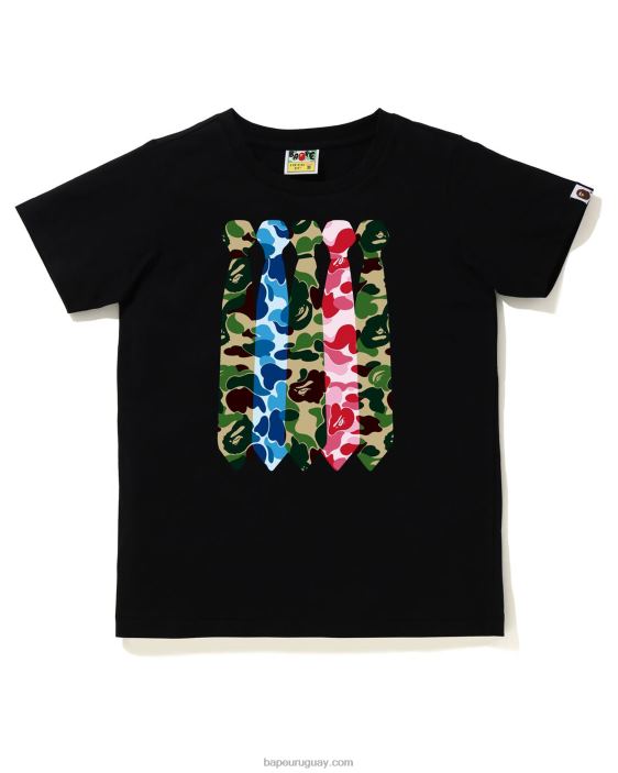camiseta abc camo con lazo en el cuello mujer negro 26D80887 A Bathing Ape