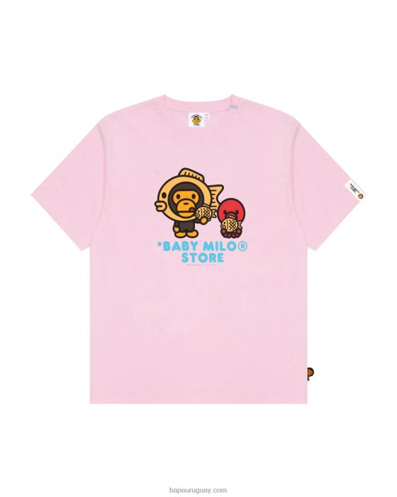camiseta con estampado de bebé milo mujer rosa 26D80861 A Bathing Ape