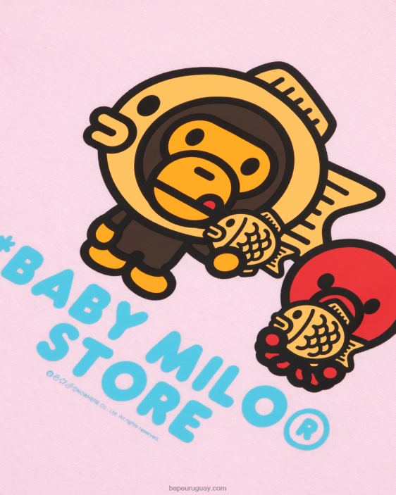 camiseta con estampado de bebé milo mujer rosa 26D80861 A Bathing Ape