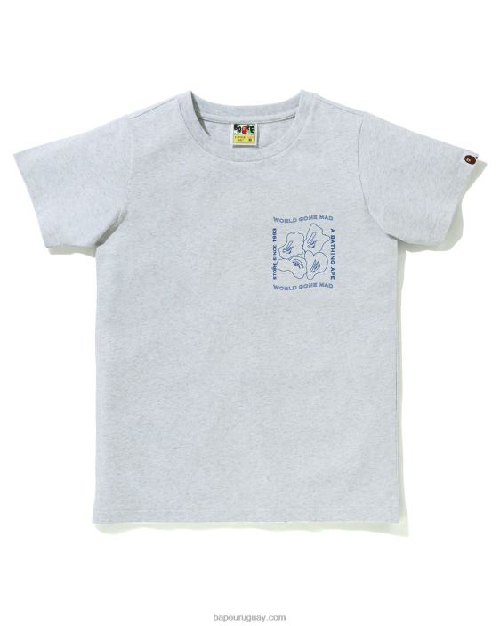 camiseta con estampado de tinta mujer gris 26D80928 A Bathing Ape
