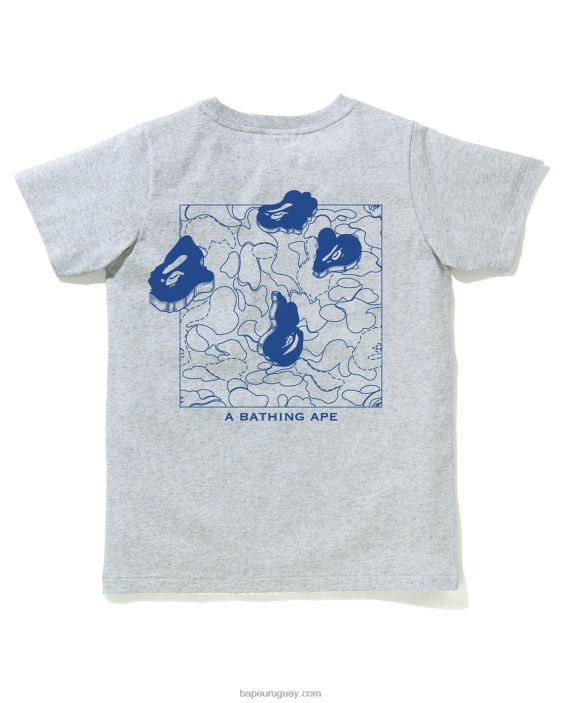 camiseta con estampado de tinta mujer gris 26D80928 A Bathing Ape