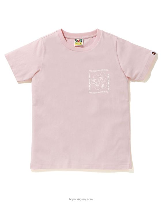 camiseta con estampado de tinta mujer rosa 26D80929 A Bathing Ape