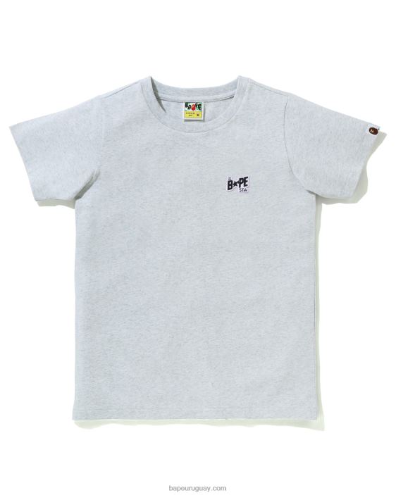 camiseta con logo de un punto mujer gris 26D801002 A Bathing Ape
