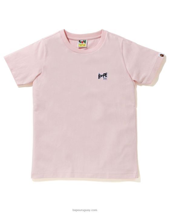 camiseta con logo de un punto mujer rosa 26D801003 A Bathing Ape