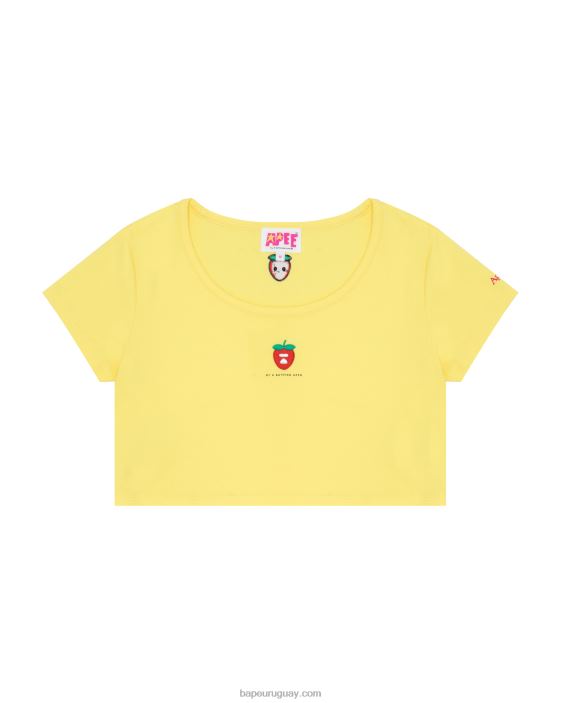 camiseta con logo y bayas mujer Limon amarillo 26D80940 A Bathing Ape