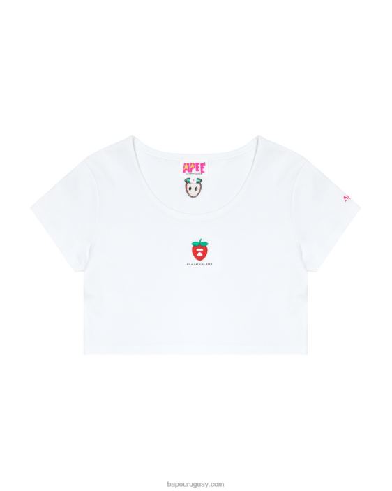 camiseta con logo y bayas mujer blanco blanqueado 26D80939 A Bathing Ape