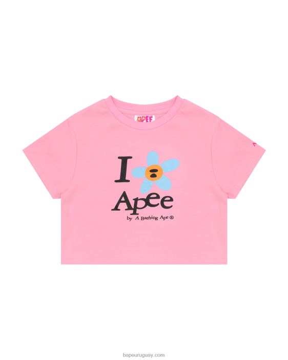 camiseta corta con flores mujer rosa 26D80966 A Bathing Ape