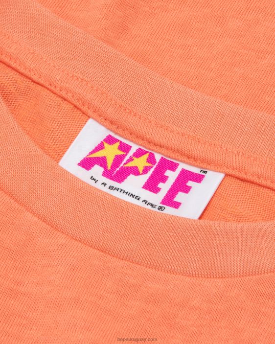 camiseta corta con gráfico mujer naranja 26D80953 A Bathing Ape
