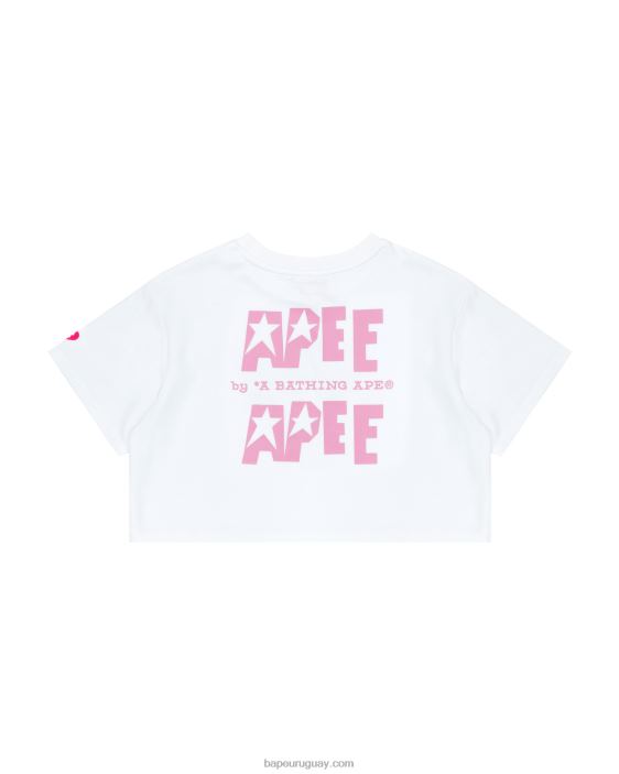 camiseta corta con logo doble mujer blanco blanqueado 26D80956 A Bathing Ape
