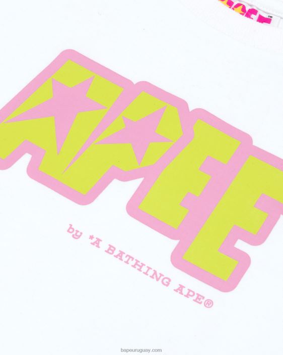 camiseta corta con logo doble mujer blanco blanqueado 26D80956 A Bathing Ape