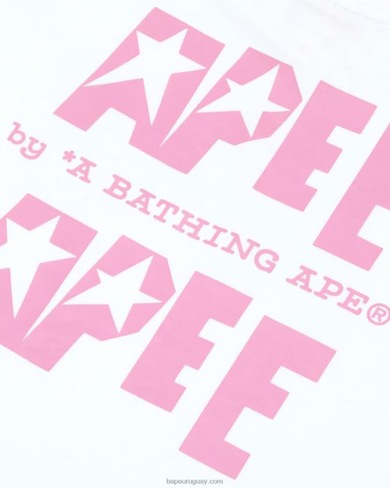 camiseta corta con logo doble mujer blanco blanqueado 26D80956 A Bathing Ape