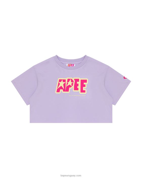 camiseta corta con logo doble mujer lila pastel 26D80955 A Bathing Ape