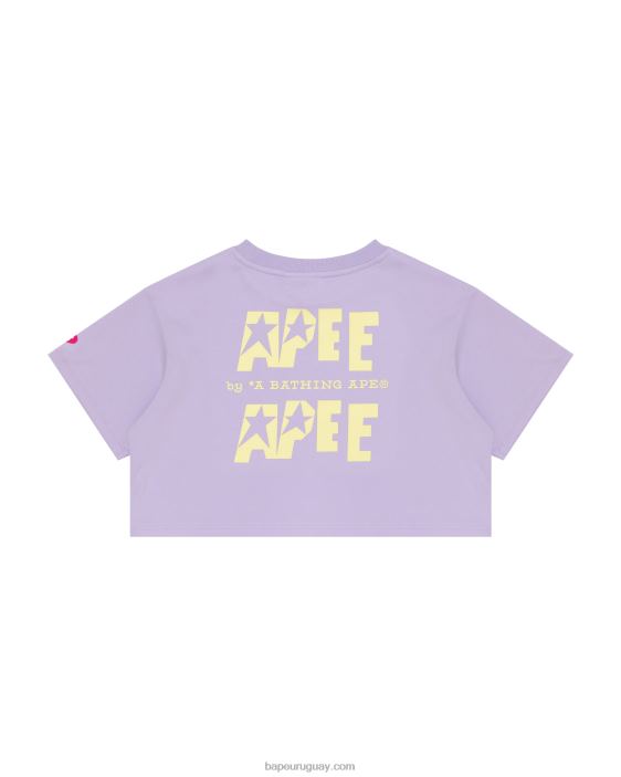 camiseta corta con logo doble mujer lila pastel 26D80955 A Bathing Ape