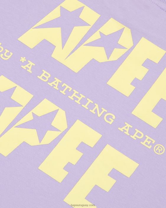 camiseta corta con logo doble mujer lila pastel 26D80955 A Bathing Ape