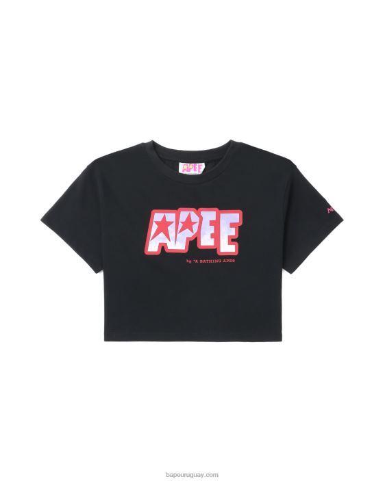 camiseta corta con logo estampado mujer negro 26D80797 A Bathing Ape