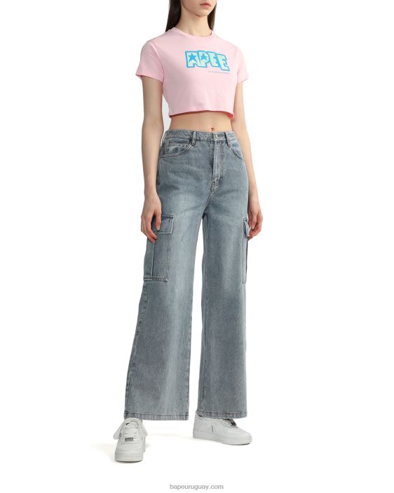 camiseta corta con logo estampado mujer rosa 26D80798 A Bathing Ape