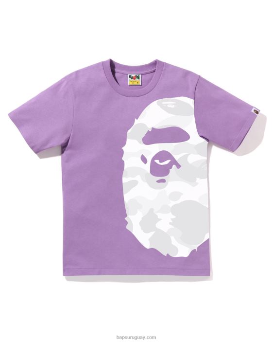 camiseta de cabeza grande con lado de camuflaje de color mujer púrpura 26D80897 A Bathing Ape